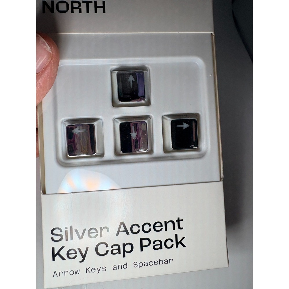 North Silver Accent Key Cap Pack Arrow Keys Spacebar for Mechanical Keyboards